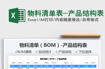 2025物料清单表-产品结构表免费下载