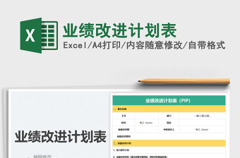 2025业绩改进计划表免费下载