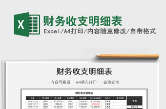 2025财务收支明细表免费下载