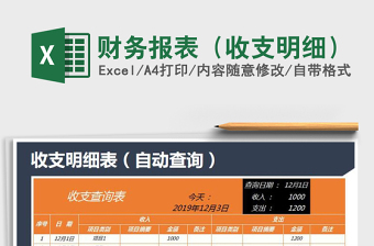 2025财务报表（收支明细）免费下载