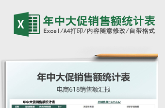 2025年中大促销售额统计表免费下载