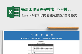 2025每周工作日程安排表Excel模板免费下载