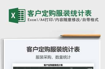 2025客户定购服装统计表免费下载