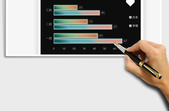 2025彩色发光簇状条形图免费下载