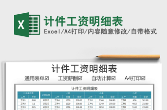 2025计件工资明细表免费下载