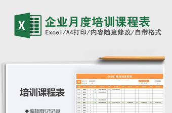 2025企业月度培训课程表免费下载