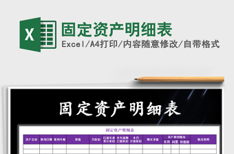 2025固定资产明细表免费下载