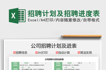 2025招聘计划及招聘进度表免费下载