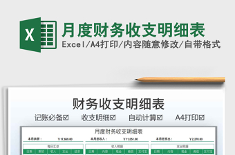 2025月度财务收支明细表免费下载