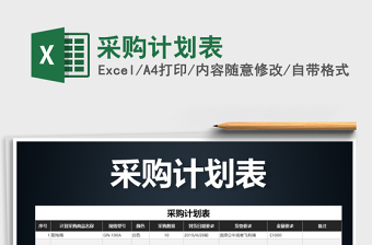 2025采购计划表免费下载