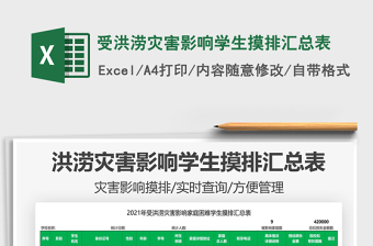 2025受洪涝灾害影响学生摸排汇总表免费下载