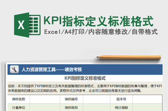 2025KPI指标定义标准格式免费下载