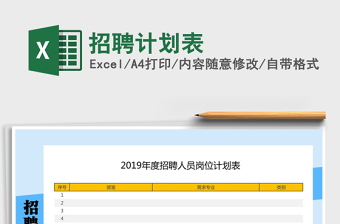 2025招聘计划表免费下载