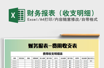 2025财务报表（收支明细）免费下载