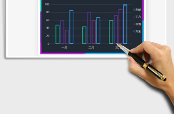 2025炫彩系列簇状柱形图免费下载
