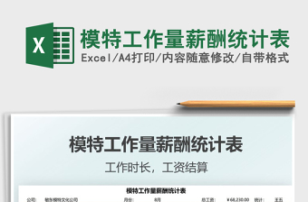 2025模特工作量薪酬统计表免费下载