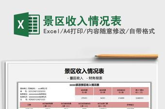 2025景区收入情况表免费下载