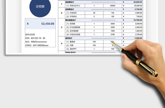 2025发布会预算统计表免费下载