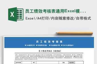 2025员工绩效考核表通用Excel模板免费下载