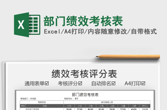 2025部门绩效考核表免费下载