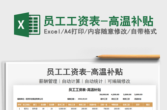 2025员工工资表-高温补贴免费下载