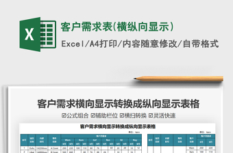 2025客户需求表(横纵向显示）免费下载