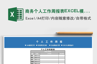 2025商务个人工作周报表EXCEL模板免费下载