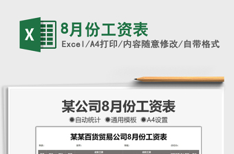 20258月份工资表免费下载