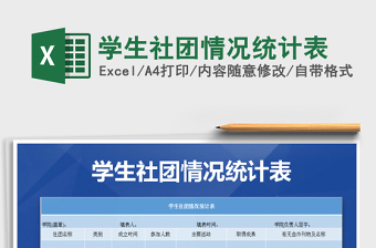 2025学生社团情况统计表免费下载