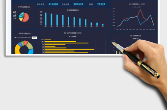 2025蓝色系列销售看板免费下载