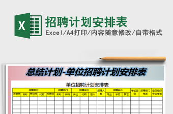 2025招聘计划安排表免费下载