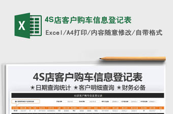 20254S店客户购车信息登记表免费下载