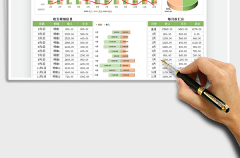 2025现金收支明细表-全年汇总计算免费下载