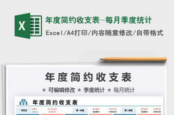 2025年度简约收支表-每月季度统计免费下载