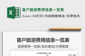 2025客户旅游费用信息一览表免费下载