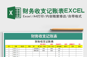 2025财务收支记账表EXCEL免费下载