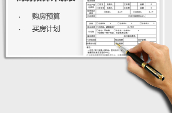 2025购房资金预算计划表免费下载