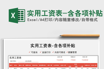 2025实用工资表-含各项补贴免费下载