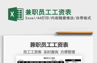 2025兼职员工工资表免费下载