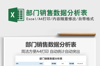 2025部门销售数据分析表免费下载