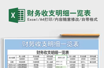 2025财务收支明细一览表免费下载
