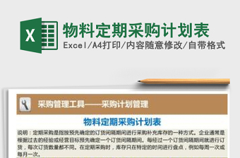 2025采购计划excel表格大全