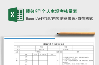 2025绩效KPI个人主观考核量表免费下载