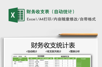2025财务收支表（自动统计）免费下载