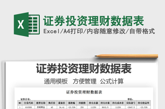 2025证券投资理财数据表免费下载