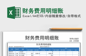 2025财务费用明细账免费下载