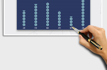 2025EXCEL动态创意柱形图（钱币）免费下载