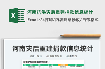 2025河南抗洪灾后重建捐款信息统计免费下载