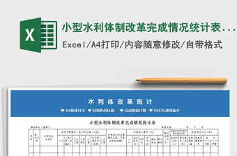 2025小型水利体制改革完成情况统计表Excel免费下载