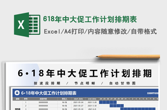 2025618年中大促工作计划排期表免费下载